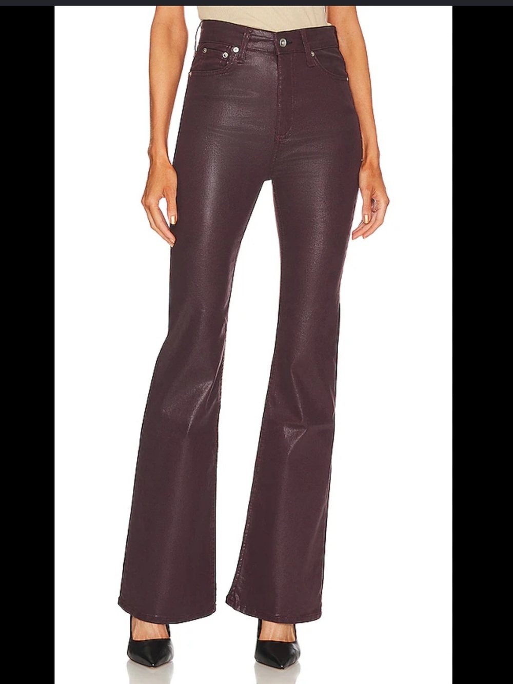 rag & bone Plum Leather-Look Jeans